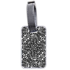 Interlace Black And White Pattern Luggage Tag (two Sides) by dflcprintsclothing