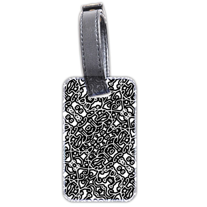 Interlace Black And White Pattern Luggage Tag (two sides)