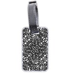 Interlace Black And White Pattern Luggage Tag (two sides) Back