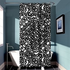 Interlace Black And White Pattern Shower Curtain 36  X 72  (stall)  by dflcprintsclothing