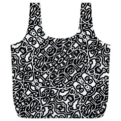 Interlace Black And White Pattern Full Print Recycle Bag (xl) by dflcprintsclothing