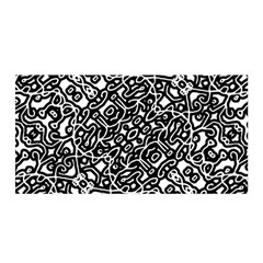 Interlace Black And White Pattern Satin Wrap by dflcprintsclothing