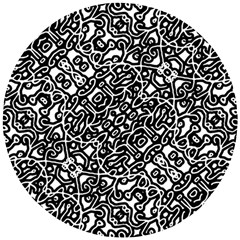 Interlace Black And White Pattern Wooden Puzzle Round