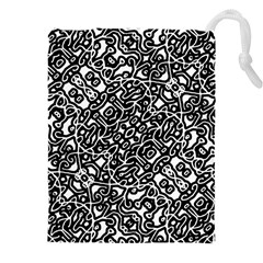 Interlace Black And White Pattern Drawstring Pouch (5xl)