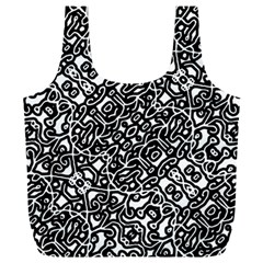 Interlace Black And White Pattern Full Print Recycle Bag (xxl) by dflcprintsclothing