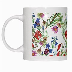 Summer Flowers Pattern White Mugs by goljakoff