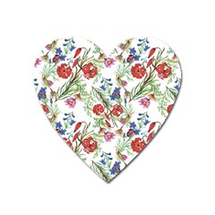 Summer Flowers Pattern Heart Magnet by goljakoff