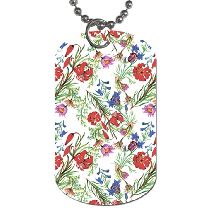 Summer flowers pattern Dog Tag (Two Sides)