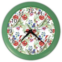 Summer flowers pattern Color Wall Clock