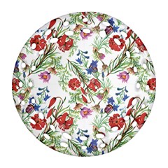 Summer Flowers Pattern Ornament (round Filigree) by goljakoff