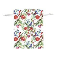 Summer flowers pattern Lightweight Drawstring Pouch (L)