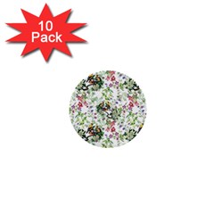 Green Flora 1  Mini Buttons (10 Pack)  by goljakoff