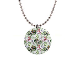 Green Flora 1  Button Necklace by goljakoff