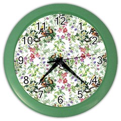 Green Flora Color Wall Clock by goljakoff