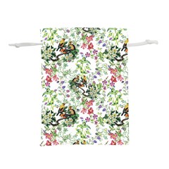 Green Flora Lightweight Drawstring Pouch (l) by goljakoff