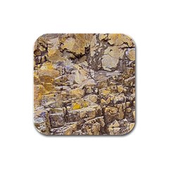 Rocky Texture Grunge Print Design Rubber Square Coaster (4 Pack)  by dflcprintsclothing