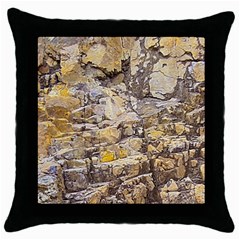 Rocky Texture Grunge Print Design Throw Pillow Case (black)