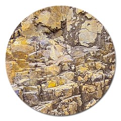 Rocky Texture Grunge Print Design Magnet 5  (round)