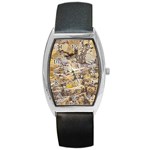 Rocky Texture Grunge Print Design Barrel Style Metal Watch Front