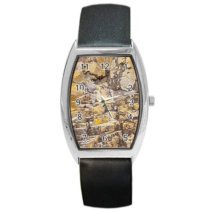 Rocky Texture Grunge Print Design Barrel Style Metal Watch