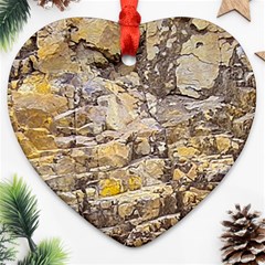 Rocky Texture Grunge Print Design Heart Ornament (two Sides)