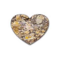 Rocky Texture Grunge Print Design Rubber Coaster (heart) 