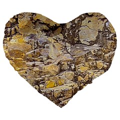 Rocky Texture Grunge Print Design Large 19  Premium Heart Shape Cushions