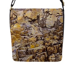 Rocky Texture Grunge Print Design Flap Closure Messenger Bag (l)