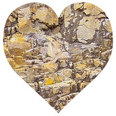 Rocky Texture Grunge Print Design Wooden Puzzle Heart by dflcprintsclothing