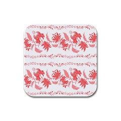 Folk Ornament Rubber Square Coaster (4 Pack)  by Eskimos