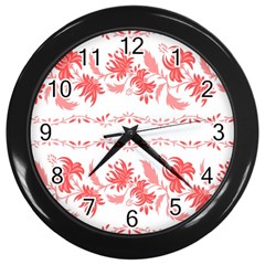 Folk Ornament Wall Clock (black) by Eskimos