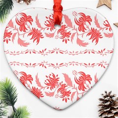 Folk Ornament Heart Ornament (two Sides)