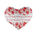 Folk ornament Standard 16  Premium Heart Shape Cushions Back