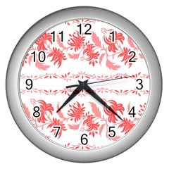 Folk Ornament Wall Clock (silver) by Eskimos