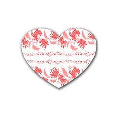 Folk Ornament Heart Coaster (4 Pack)  by Eskimos