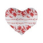 Folk ornament Standard 16  Premium Heart Shape Cushions Front