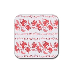 Folk Ornament Rubber Coaster (square)  by Eskimos