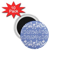 Blue White Ornament 1 75  Magnets (10 Pack)  by Eskimos