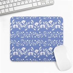 Blue White Ornament Large Mousepads by Eskimos