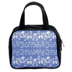 Blue White Ornament Classic Handbag (two Sides) by Eskimos