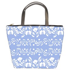 Blue White Ornament Bucket Bag by Eskimos