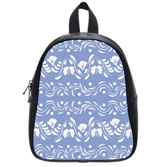 Blue White Ornament School Bag (small) by Eskimos