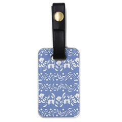 Blue White Ornament Luggage Tag (one Side) by Eskimos