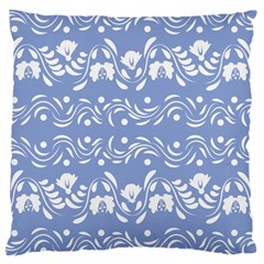 Blue White Ornament Large Cushion Case (one Side) by Eskimos