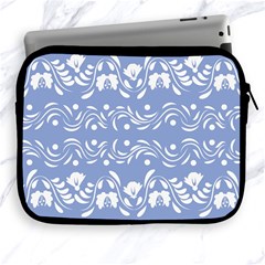 Blue White Ornament Apple Ipad 2/3/4 Zipper Cases by Eskimos