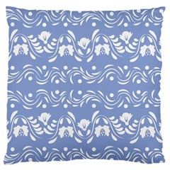 Blue White Ornament Standard Flano Cushion Case (two Sides) by Eskimos