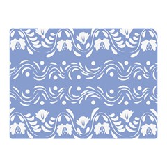 Blue White Ornament Double Sided Flano Blanket (mini)  by Eskimos