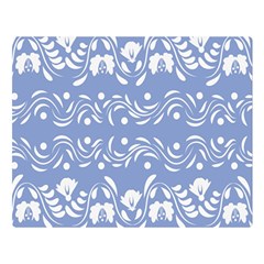 Blue White Ornament Double Sided Flano Blanket (large)  by Eskimos