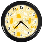 Abstract daisy Wall Clock (Black) Front