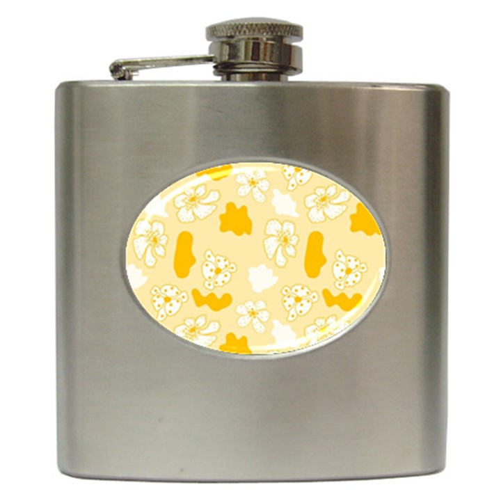 Abstract daisy Hip Flask (6 oz)